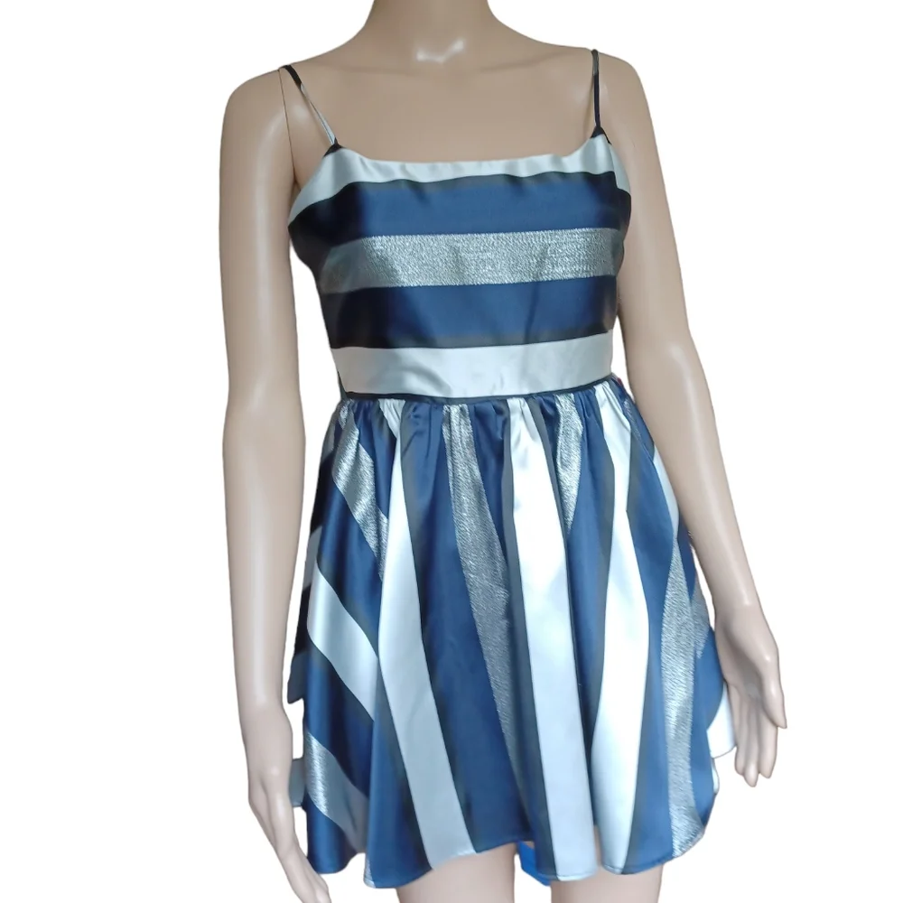 Lovers + Friends Womens Sleeveless Fit Flare Aline Mini Dress Striped Size XS - Picture 1 of 10
